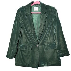 Velvet Blazer Pockets Med Petite Emerald Green Womens Party Fairycore Whimsigoth